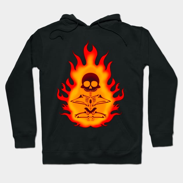 Flaming Skeleton Hoodie by David Barresi Illustrations